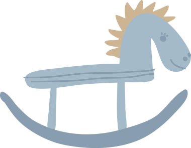 El Yazması Sallanan At Vektörü İllüstrasyonu