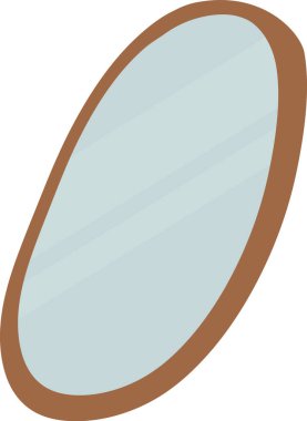 El Çizimi Oval Ayna Vektörü İllüstrasyonu