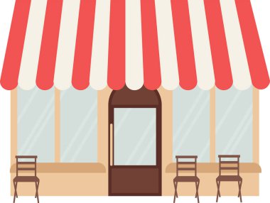 Mağaza Önü Önü Vektör İllüstrasyonu