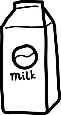 Doodle Süt Kutusu Vektör İllüstrasyonu