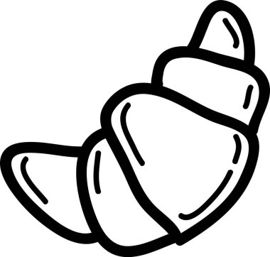 Doodle Kruvasan Fırın Vektör İllüstrasyonu