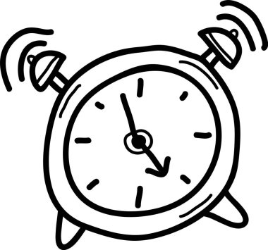 Doodle Retro Alarm Saat Vektörü ResmiComment