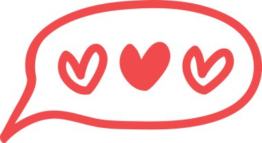 El Çizimi Kalp Konuşması Kabarcık Vektörü İllüstrasyonu