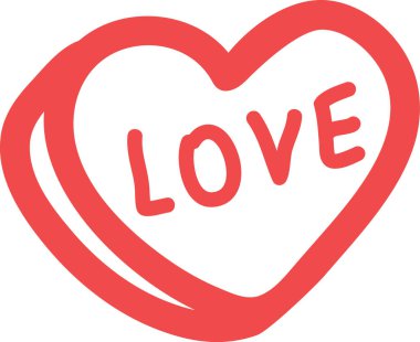 El Çizimi Aşk Kalbi Vektörü İllüstrasyonu