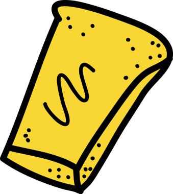 Doodle Sandviç Simgesi Vektör İllüstrasyonu