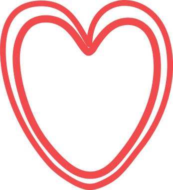 El Çizimi Kalp Vektörü İllüstrasyonu