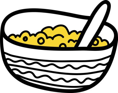 Mısır Gevreği Vektörü İllüstrasyonlu Doodle Gövdesi