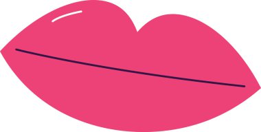 El Çizimi Kadın Dudak Vektörü İllüstrasyonu