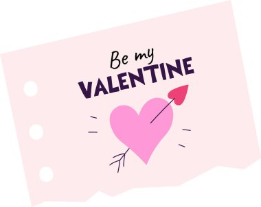 Sevgililer Günü Kağıt Sayfa Vektörü İllüstrasyonum Ol