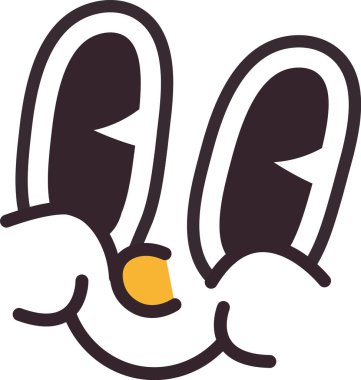 Çizgi film Karakteri Mutlu Yüz Vektörü İllüstrasyonu