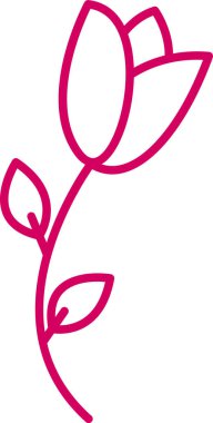 El Çizimi Lale Çiçeği Vektörü İllüstrasyonu