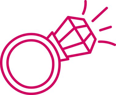 Mücevher Vektörü İllüstrasyonuyla Çizilmiş Yüzük