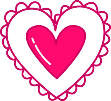 El Yazması Kalp Simgesi Vektör İllüstrasyonu