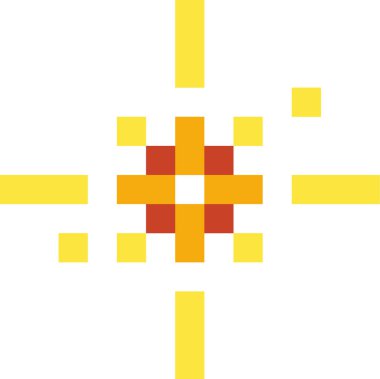 Piksel Yıldızı Parıltı Vektörü İllüstrasyonu