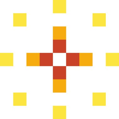 Piksel Yıldızı Parıltısı Vektör İllüstrasyonu