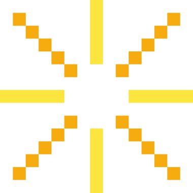 Piksel Yıldızı Parıltısı Vektör İllüstrasyonu