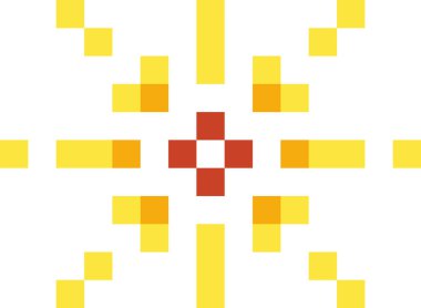 Piksel Yıldızı Parıltısı Vektör İllüstrasyonu