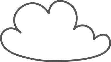 Lined Cloud Simge Vektörü İllüstrasyonu