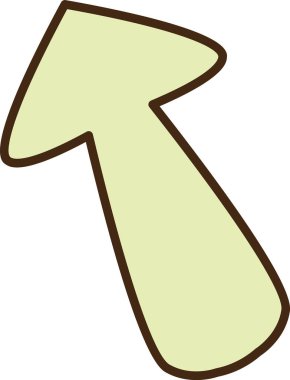 Parlak yeşil uçlu ok, elle çizilmiş. Vektör İllüstrasyonu.