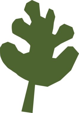 Yaprak Kağıt Kesiği Şekil Vektörü İllüstrasyonu