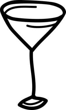 Kokteyl Cam Taslak Vektör İllüstrasyonu