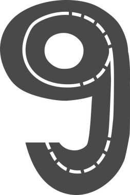 Dokuz basamaklı yol alfabesi Çocuk Vektör İllüstrasyonu