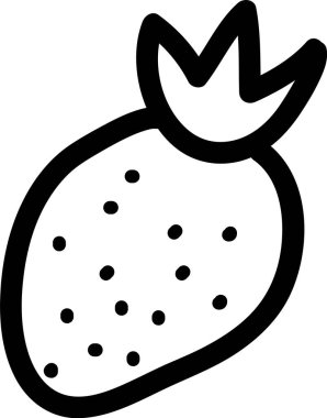 Strawberry Fruit Skeç Vektör İllüstrasyonu
