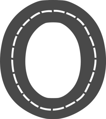 O Harf Yolu Alfabesi Çocuk Vektör İllüstrasyonu