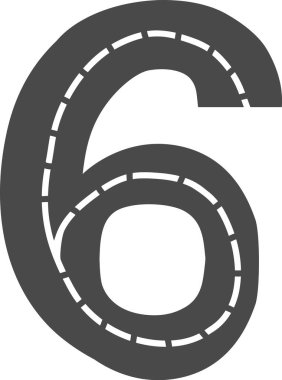 Altı basamaklı yol alfabesi Çocuk Vektör İllüstrasyonu