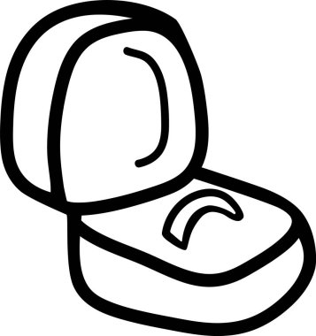 Yüzük Yüzüklü Kutu Taslak Vektör İllüstrasyonu