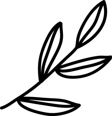 Çiçek Şubesi Taslak Vektör İllüstrasyonu