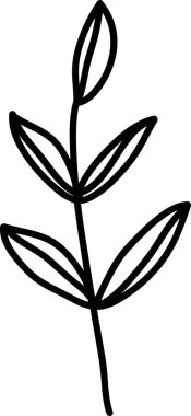 Çiçek Şubesi Taslak Vektör İllüstrasyonu