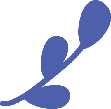 Beyaz arka planda basit bir mavi yaprak tasarımı. Vektör İllüstrasyonu.