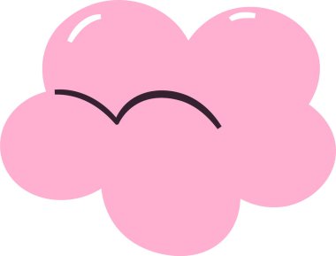 Çocuksu Bulut Simgesi Vektör İllüstrasyonu