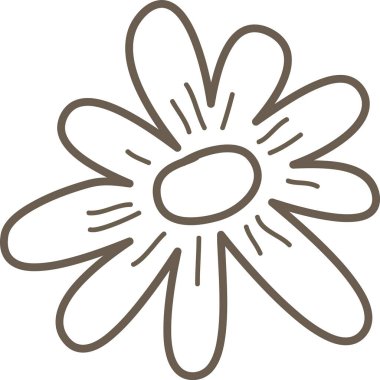 Karalama tarzında güzel bir el çizimi çiçek. Vektör İllüstrasyonu.