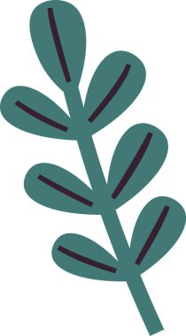 El Çizimi Çiçek Şubesi Vektör İllüstrasyonu