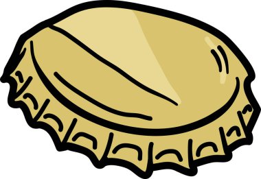 Kullanılan Cam Şişesi Lid Vektör İllüstrasyonu