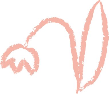 Lale Boya Kalemi Çocuksu Sanat Vektörü İllüstrasyonu