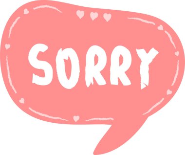 El Çizimi Konuşma Baloncuğu Üzgünüz Harfleme Vektörü İllüstrasyonu