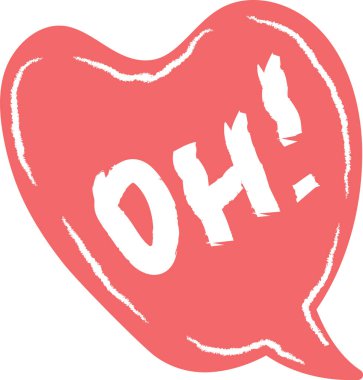 El Çizimi Konuşma Baloncuğu Oh Harf Vektörü İllüstrasyonu