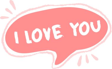 Aşk Mektubu İllüstrasyonlu El Çizimi Konuşma Baloncuğu