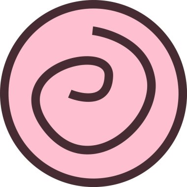 El Yazması Yuvarlak Şeker Vektörü İllüstrasyonu