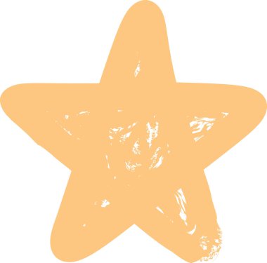 Çocuksu Çizim Yıldızı Vektörü İllüstrasyonu