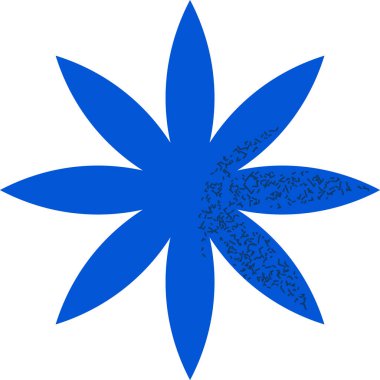 Elle çizilmiş estetikten esinlenilmiş cesur şekillere ve dokulara sahip soyut bir çiçek. Vektör İllüstrasyonu.