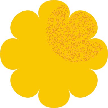 Elle çizilmiş estetikten esinlenilmiş cesur şekillere ve dokulara sahip soyut bir çiçek. Vektör İllüstrasyonu.