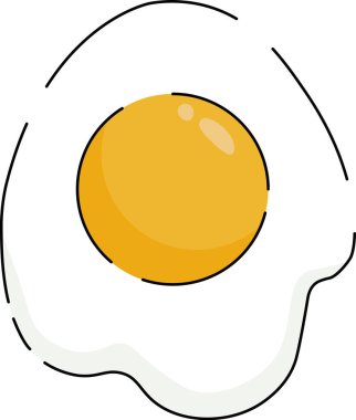 Tavuk Kızarmış Yumurta Elle Yapılandırma Vektör İllüstrasyonu