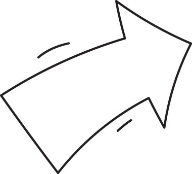 Doodle Arrow Vektör İllüstrasyonunu Gösteriyor