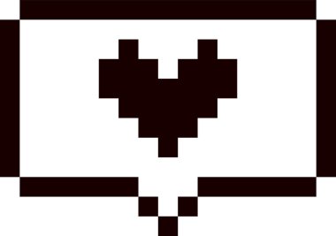 Pikseller Y2K Kalp Konuşma Kutusu Yapıştırıcı Vektörü İllüstrasyonu