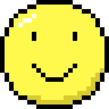 Piksel Y2K Emoji Etiket Vektörü İllüstrasyonu