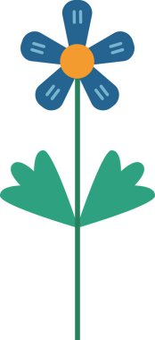 Halk İskandinav Çiçek Vektörü İllüstrasyonu